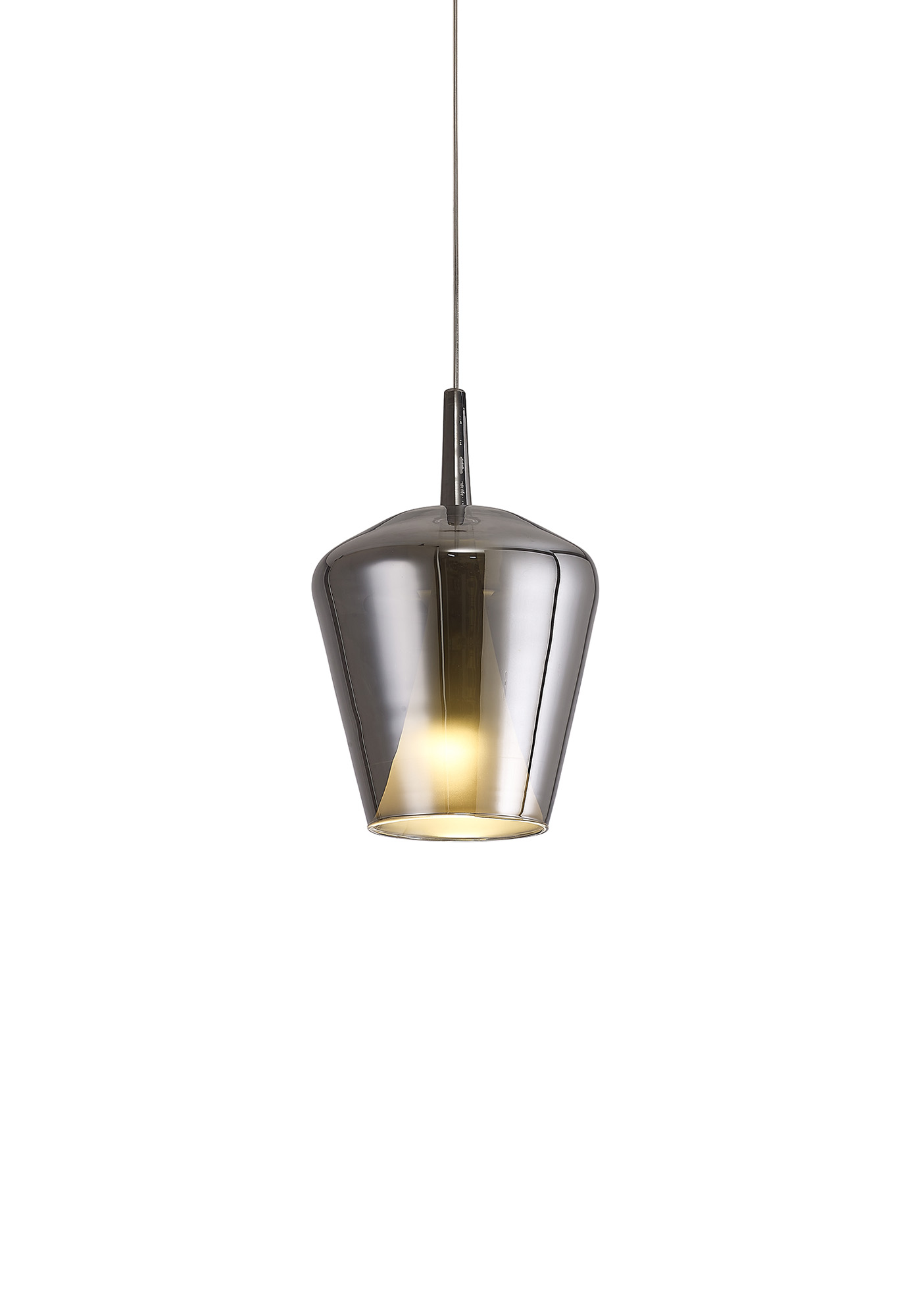 M8247  Elsa Assembly Pendant (WITHOUT PLATE) Inverted Bell Shade 1 Light Chrome Glass